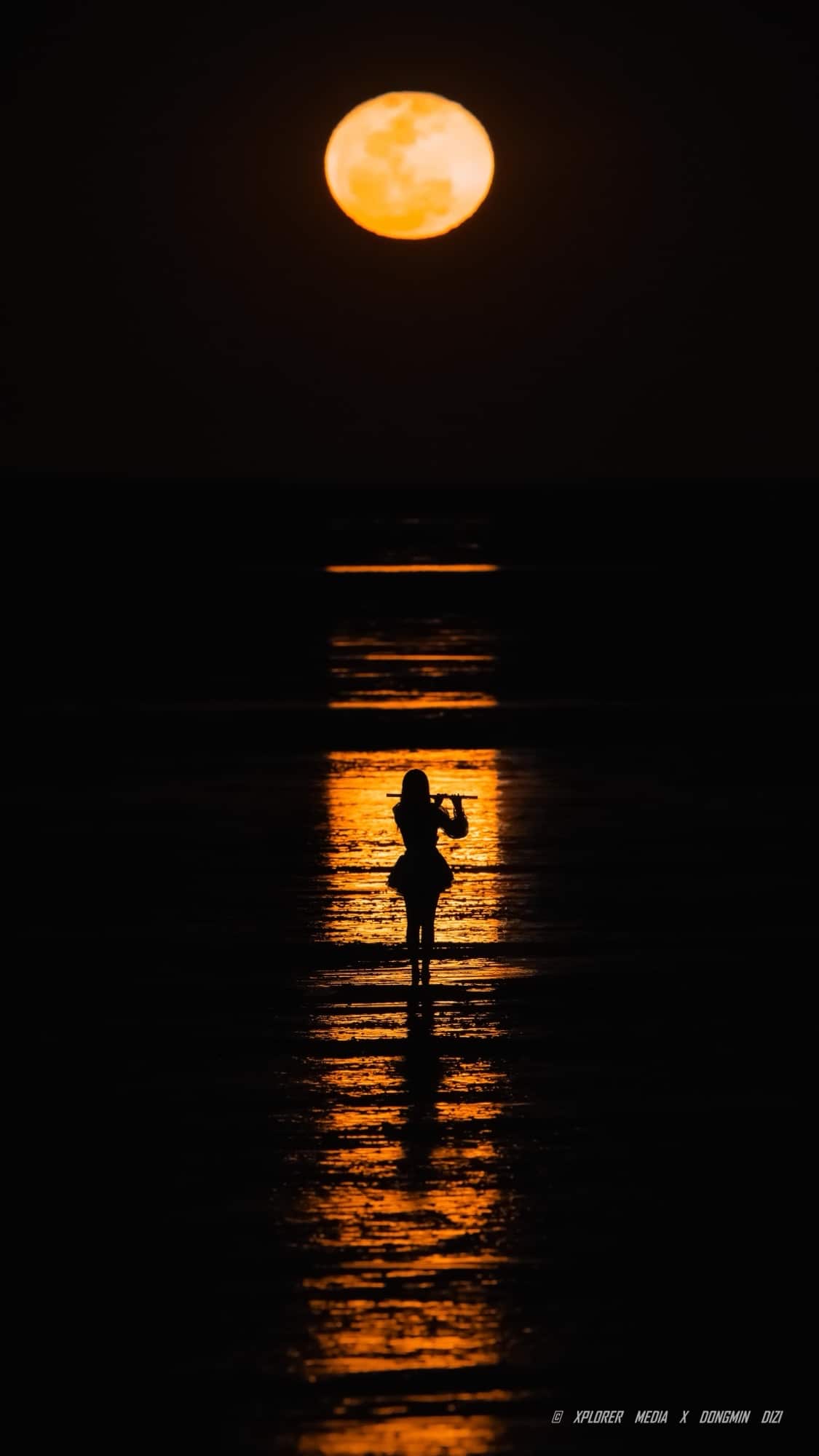 Artist Min Dong under the super moon.jpeg