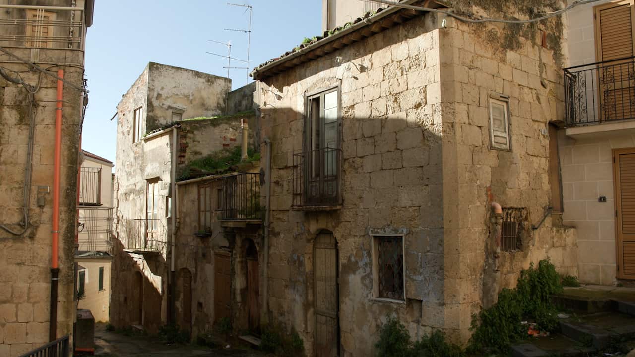 One of over a thousand abandoned homes in Mussomeli, Sicily. 