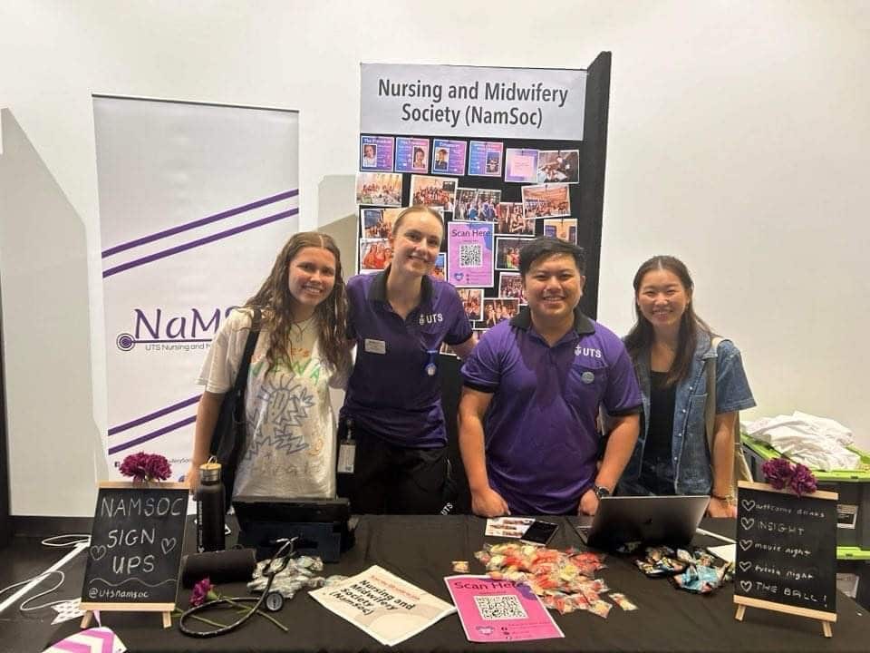 Olivia Stokes (second from the left) with other members of the UTS Nursing and Midwifery Society_Supplied.jpg