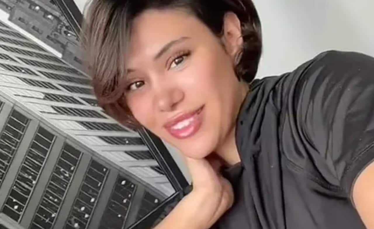 A woman looking at the camera