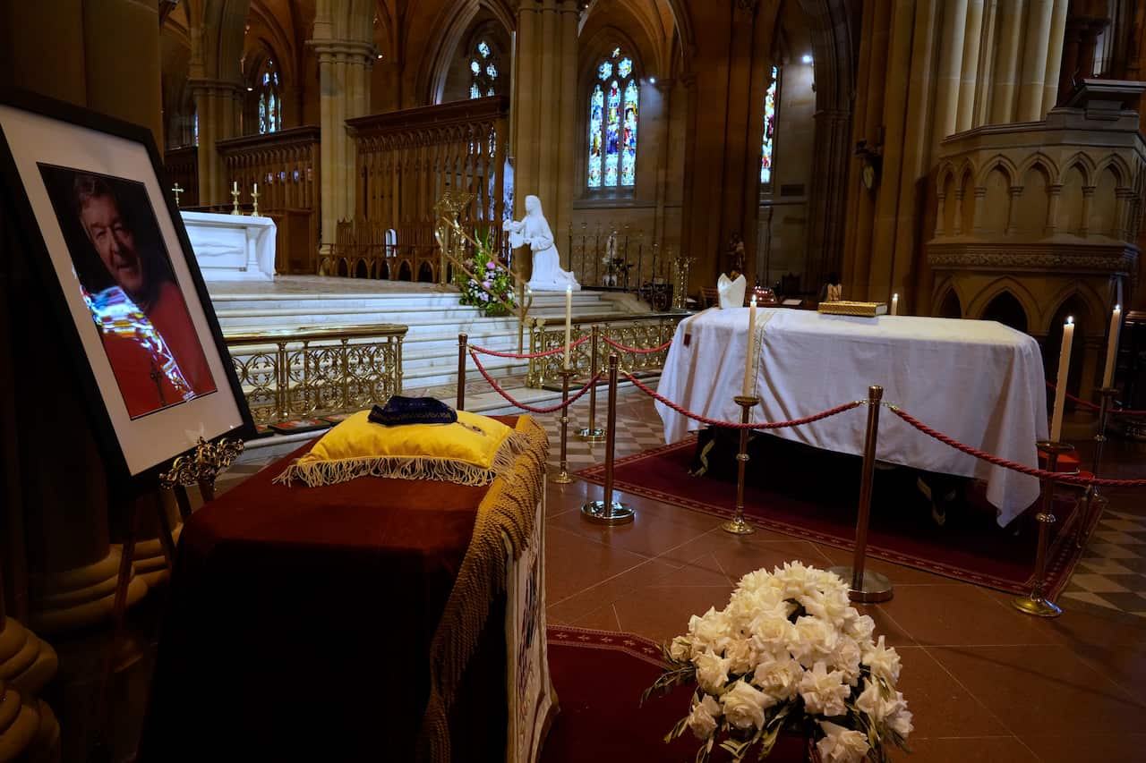 CARDINAL GEORGE PELL LYING IN STATE SYDNEY