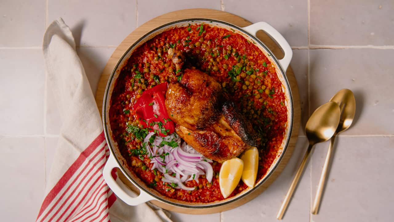 Supermarket chicken paella