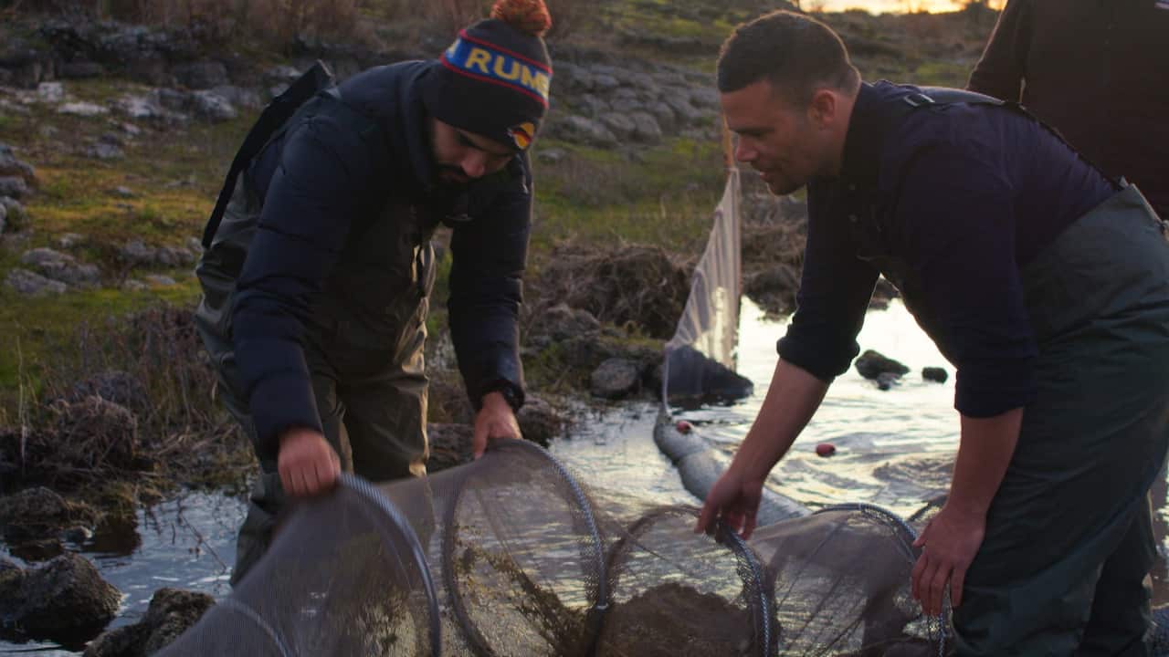 The First Inventors. Episode 1. Chris Wilson and Tyson Lovett-Murray fishing in Gunditjmara Country in Victoria .jpg