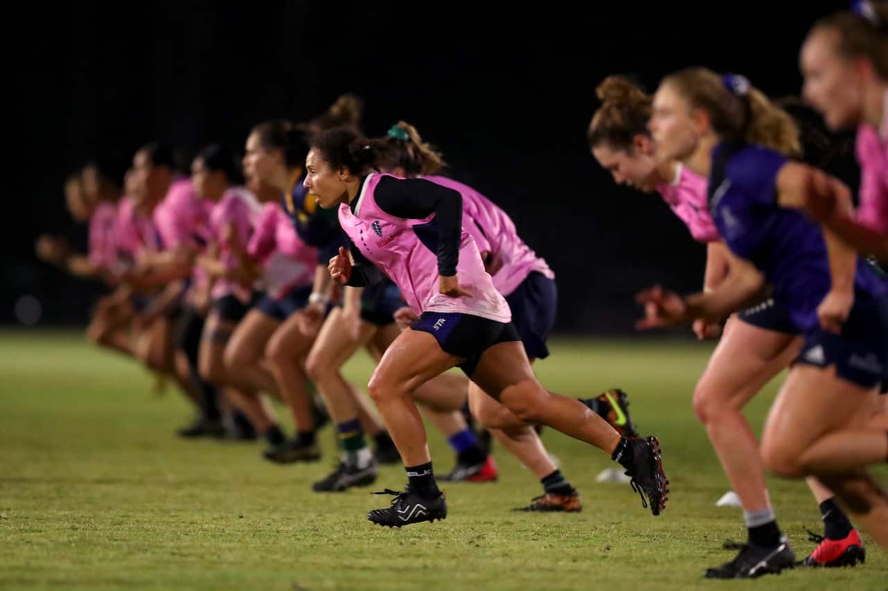 Melania Kawa at a Melbourne Rebels Super W Training Session