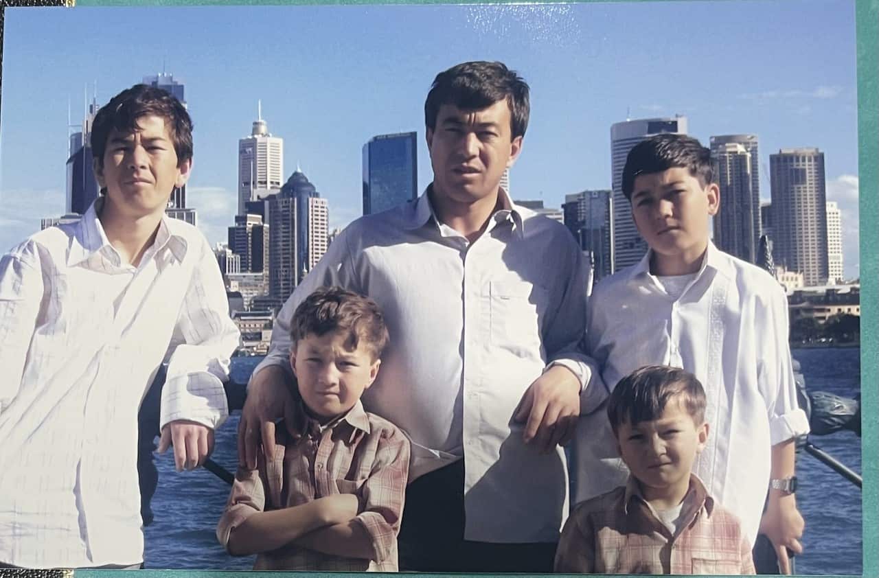 Rahmat Akbari and members of his family in Sydney