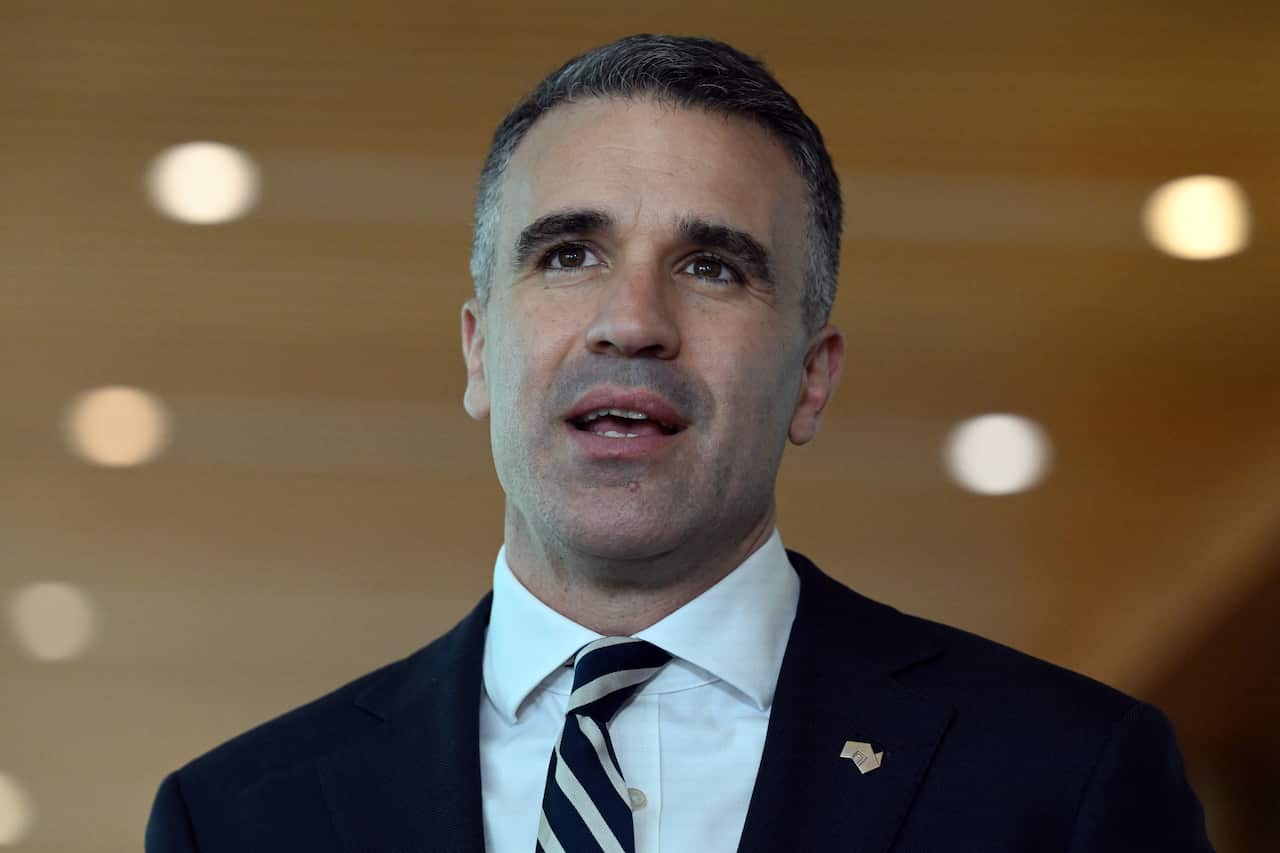 South Australian Premier Peter Malinauskas speaks to the media in Canberra
