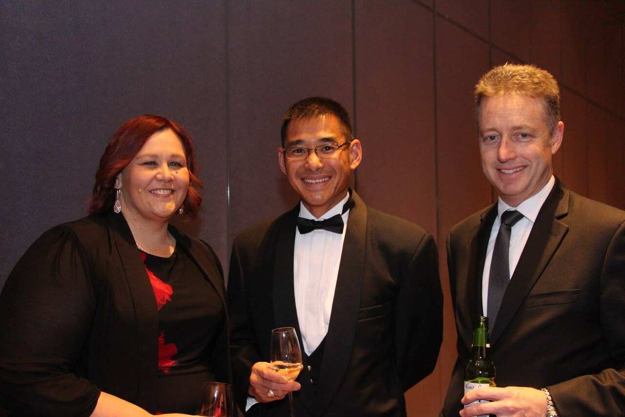 Rachelle Warner, COL Leonard Oei and Scott Dewar