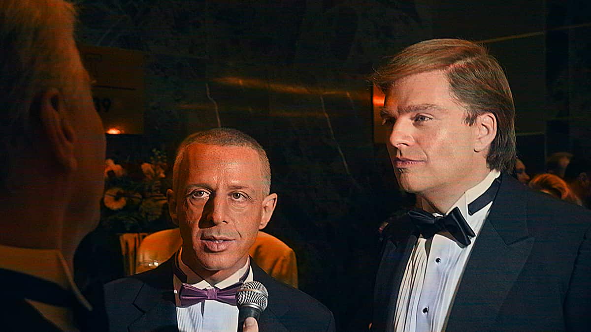 Jeremy Strong as Roy Cohn and Sebastian Stan as Donald Trump in 'The Apprentice'.