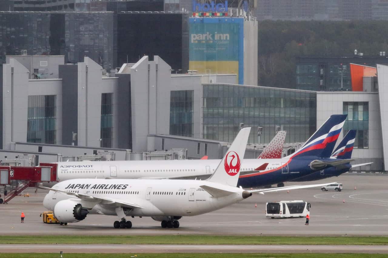 Planes at Moscow-Sheremetyevo International Airport.