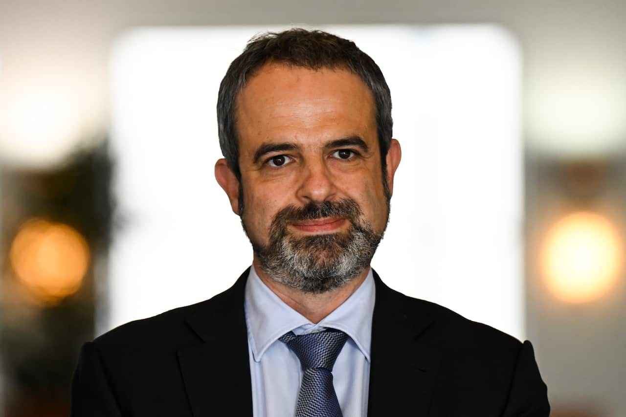 AMA President Omar Khorshid speaks to media at Parliament House in Canberra.