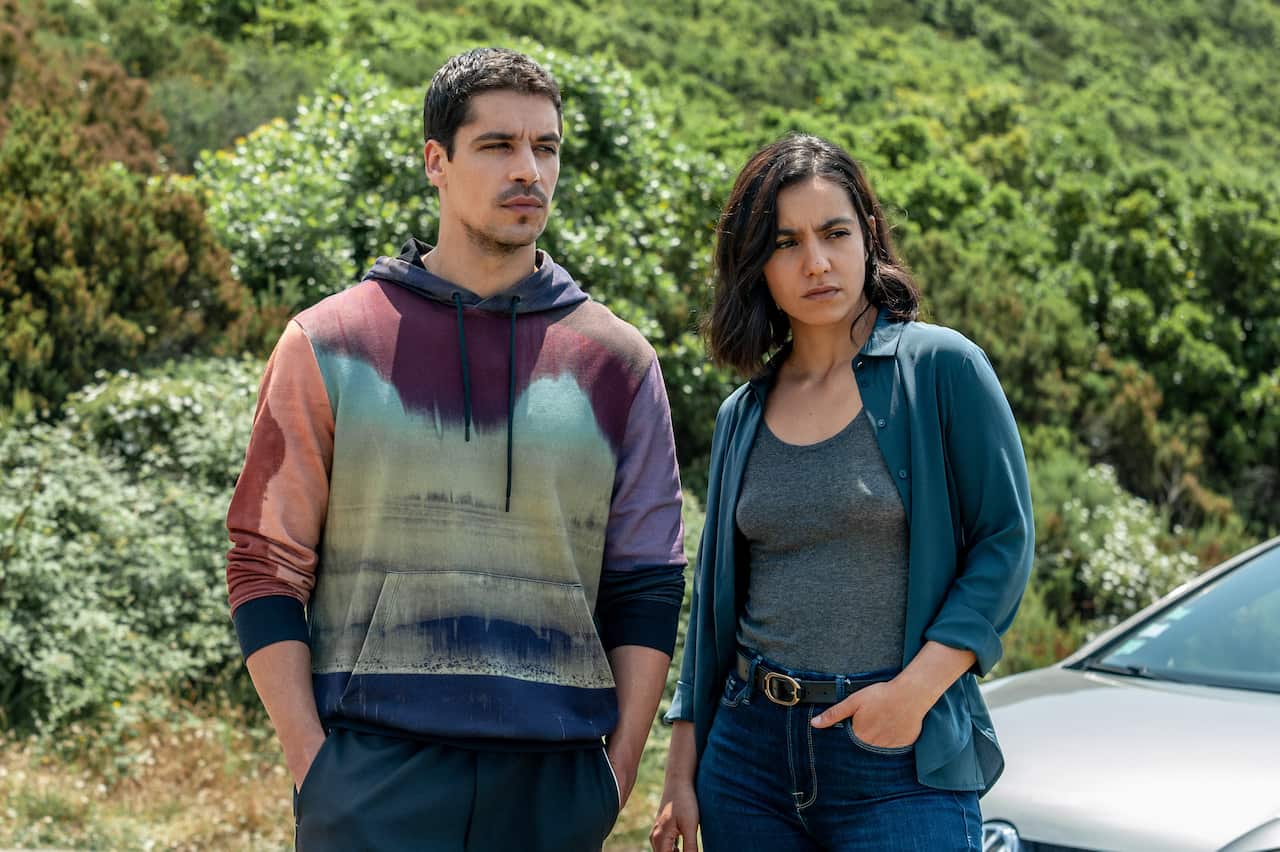 Raphael Acloque (as Reda Campana), Lina El Arabi (as Ines Amrani) in 'The Corsican Line'.