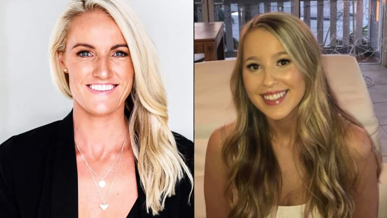 A two-way header image of two women with long blonde hair