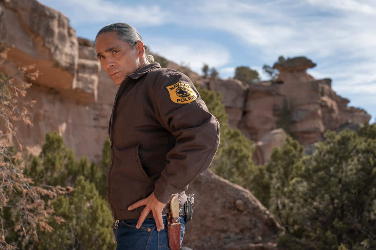 Zahn McClarnon as Joe Leaphorn in Dark Winds