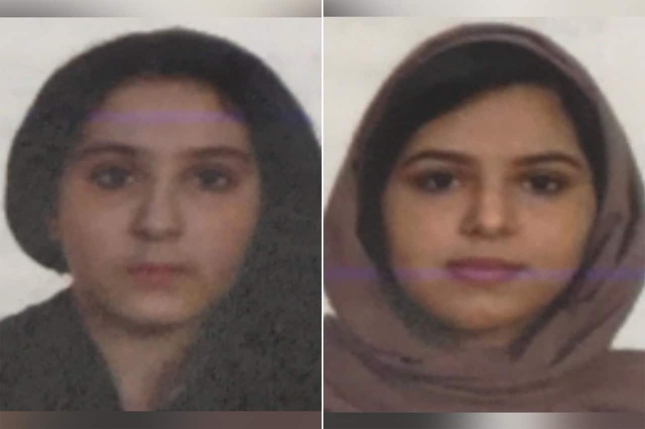 Two women's passport pictures