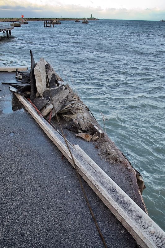 Port Fremantle pier is damages