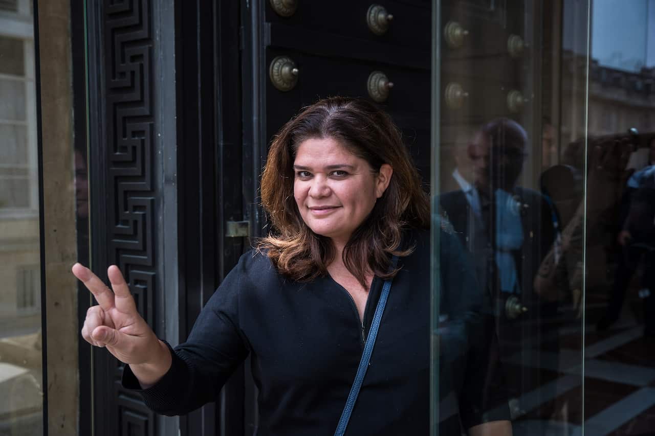 Newly-elected member of parliament Raquel Garrido from the New Ecologic and Social Peoples Union (NUPES) arrives at the French National Assembly in Paris.