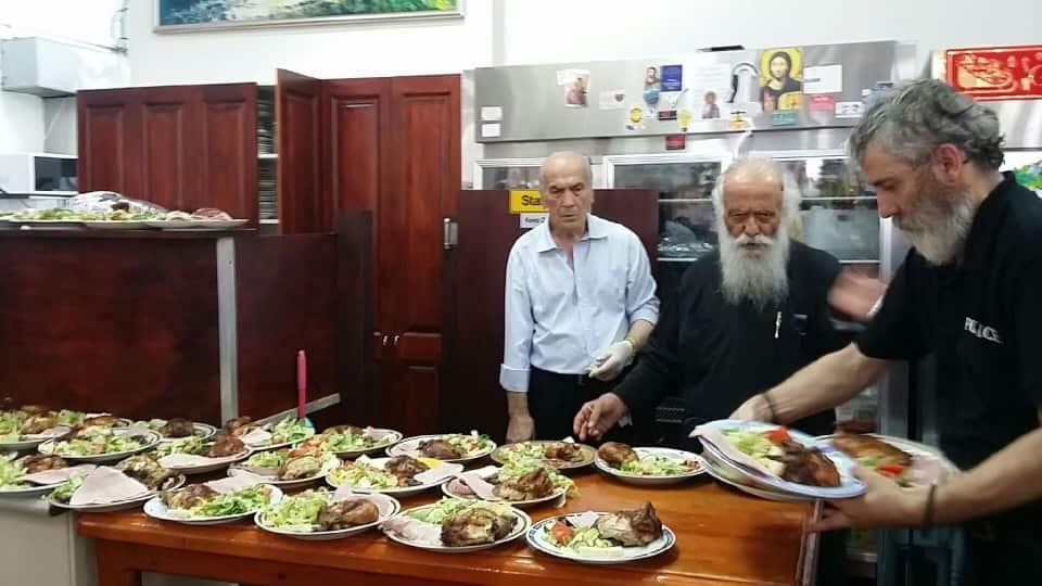 Vulnerable and homeless people are served food at the soup kitchen.