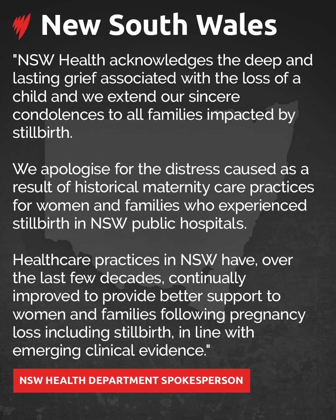 A statement from New South Wales Health.