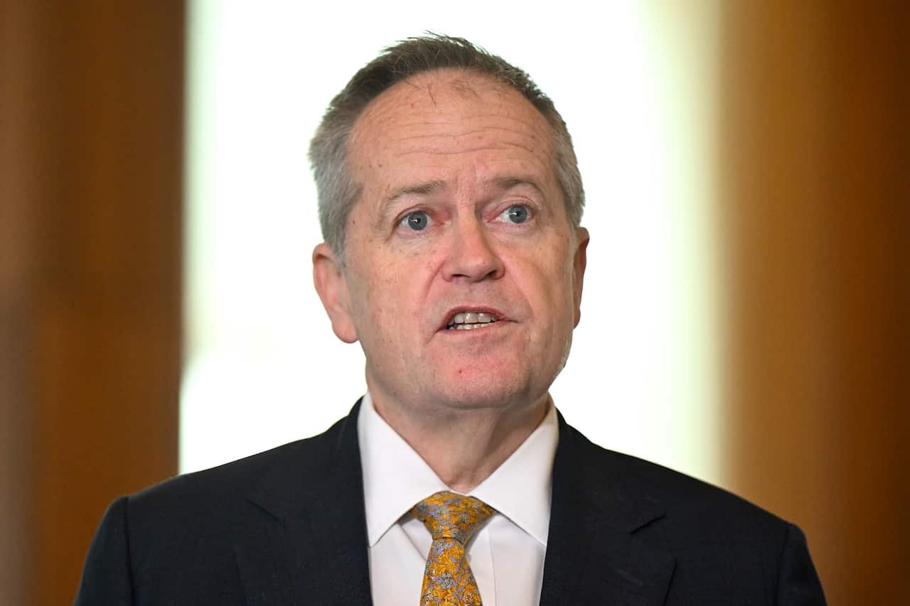 Bill Shorten speaking to media