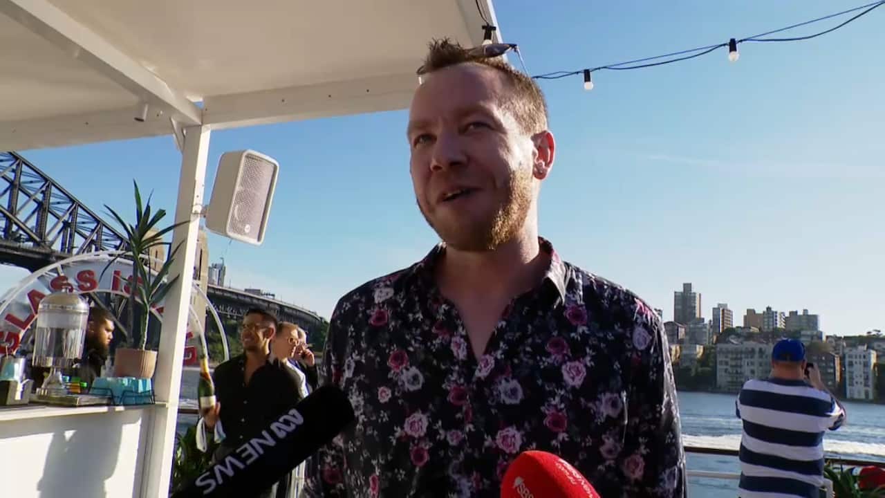 Comedian and juggler James Buster speaking about the return of cruise ship Pacific Explorer returning to Sydney.