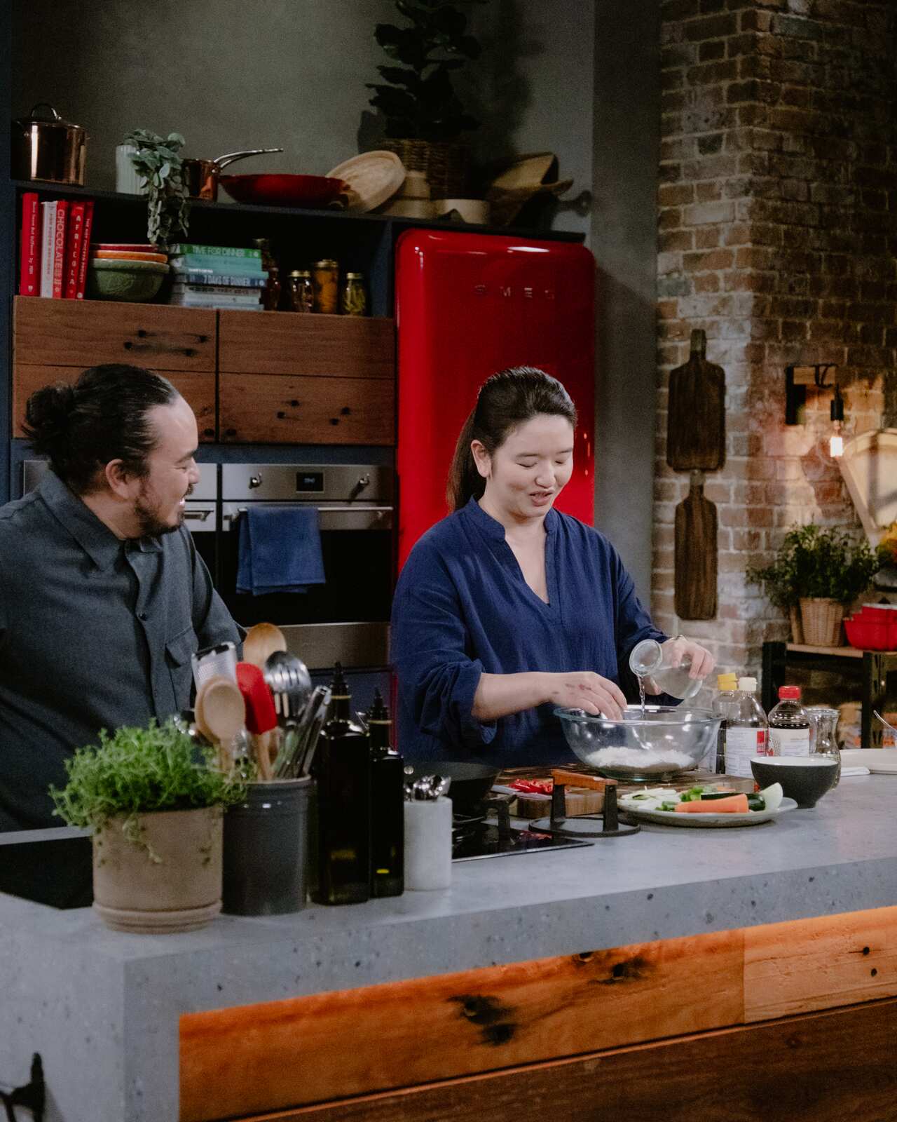 Chef Pinping Poh on the set of The Cookup with Adam Liaw