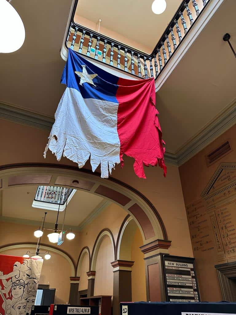 Reunión en el Victorian Trades Hall, en Melbourne.