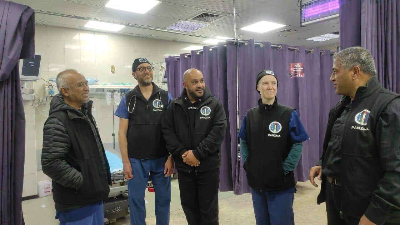 A group of doctors in a hospital