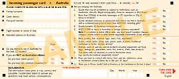15 - Incoming passenger card