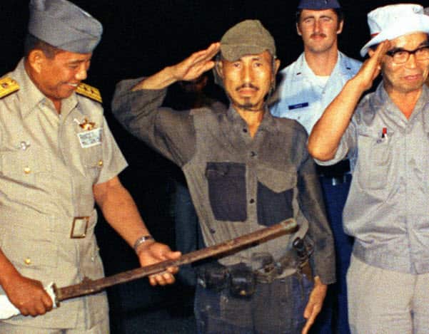 Hiroo Onoda surrendering in the Philippines
