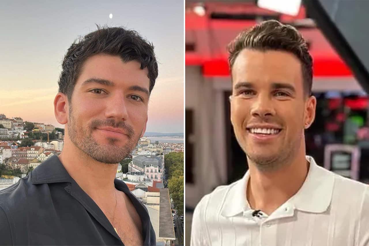 A composite image of two men
