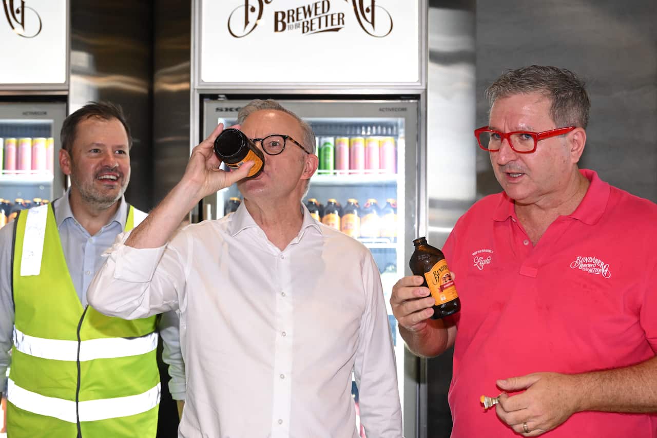 Why is the PM at the Bundaberg Brewery?