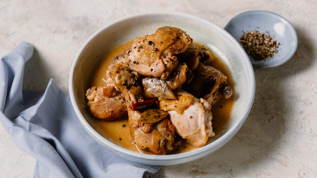 Coconut chicken adobo