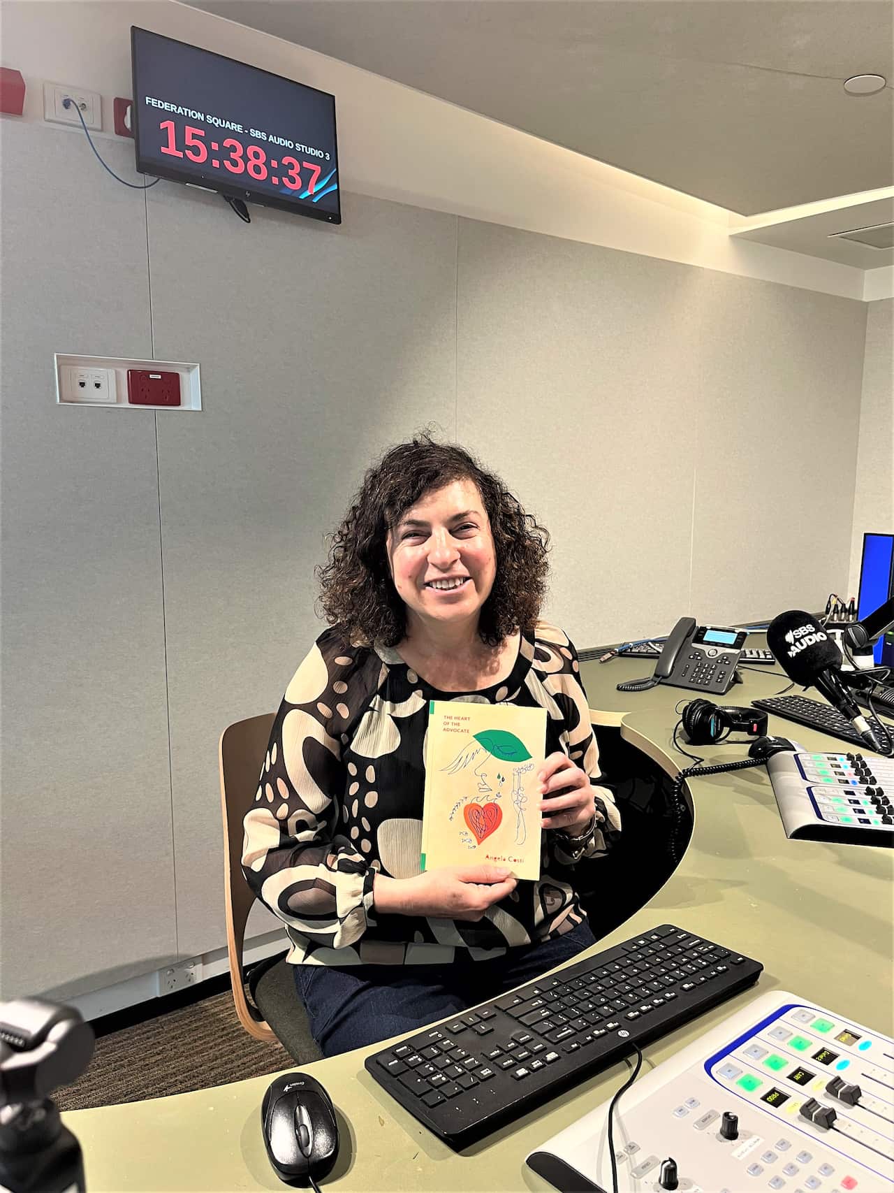 Cypriot-Australian Angela Costi at Melbourne's SBS Studios, March 2025 