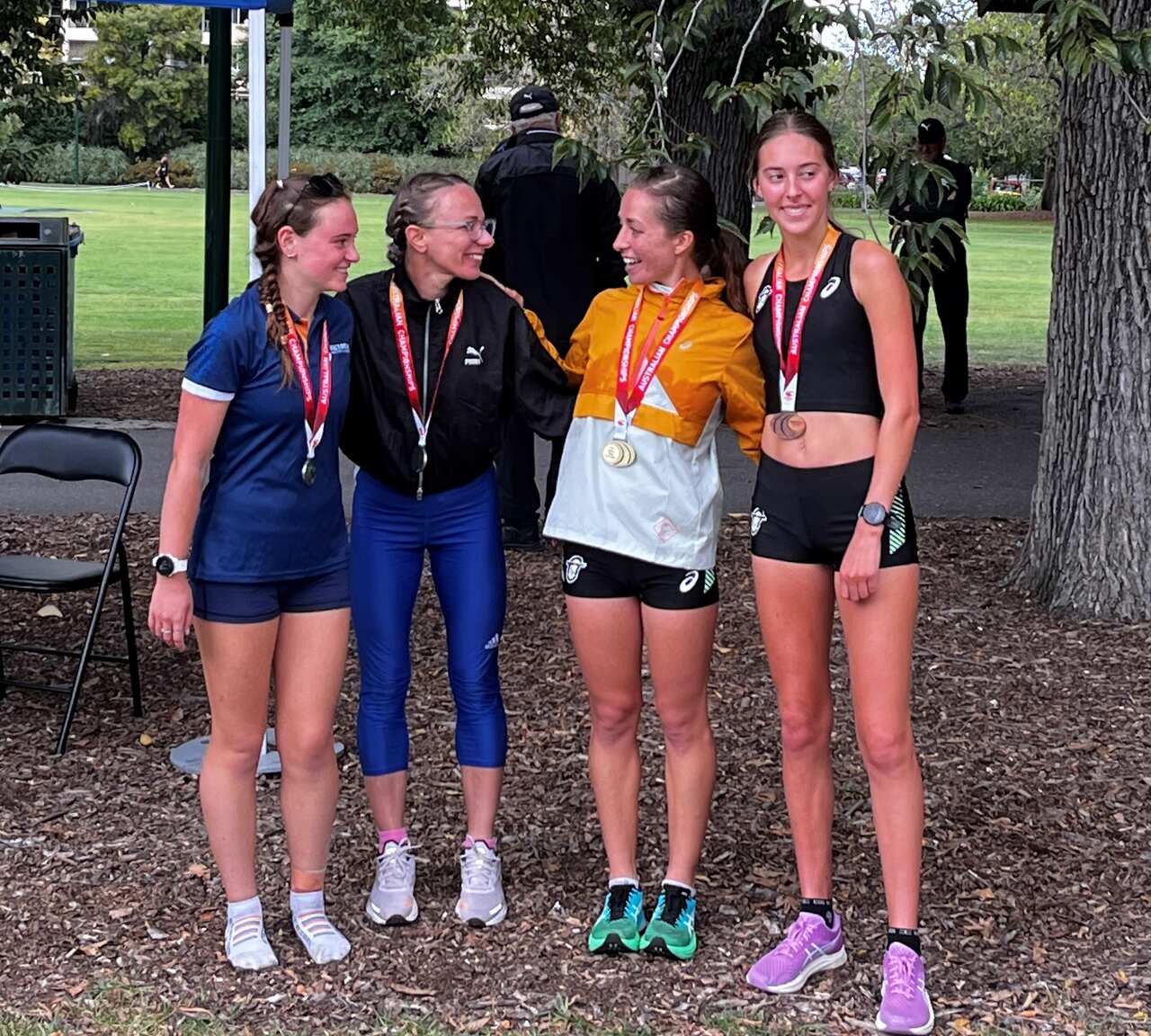 Antigoni Drisbioti with co-athletes at Melbourne's Fawkner Park / SBS Greek / Panos Apostolou 