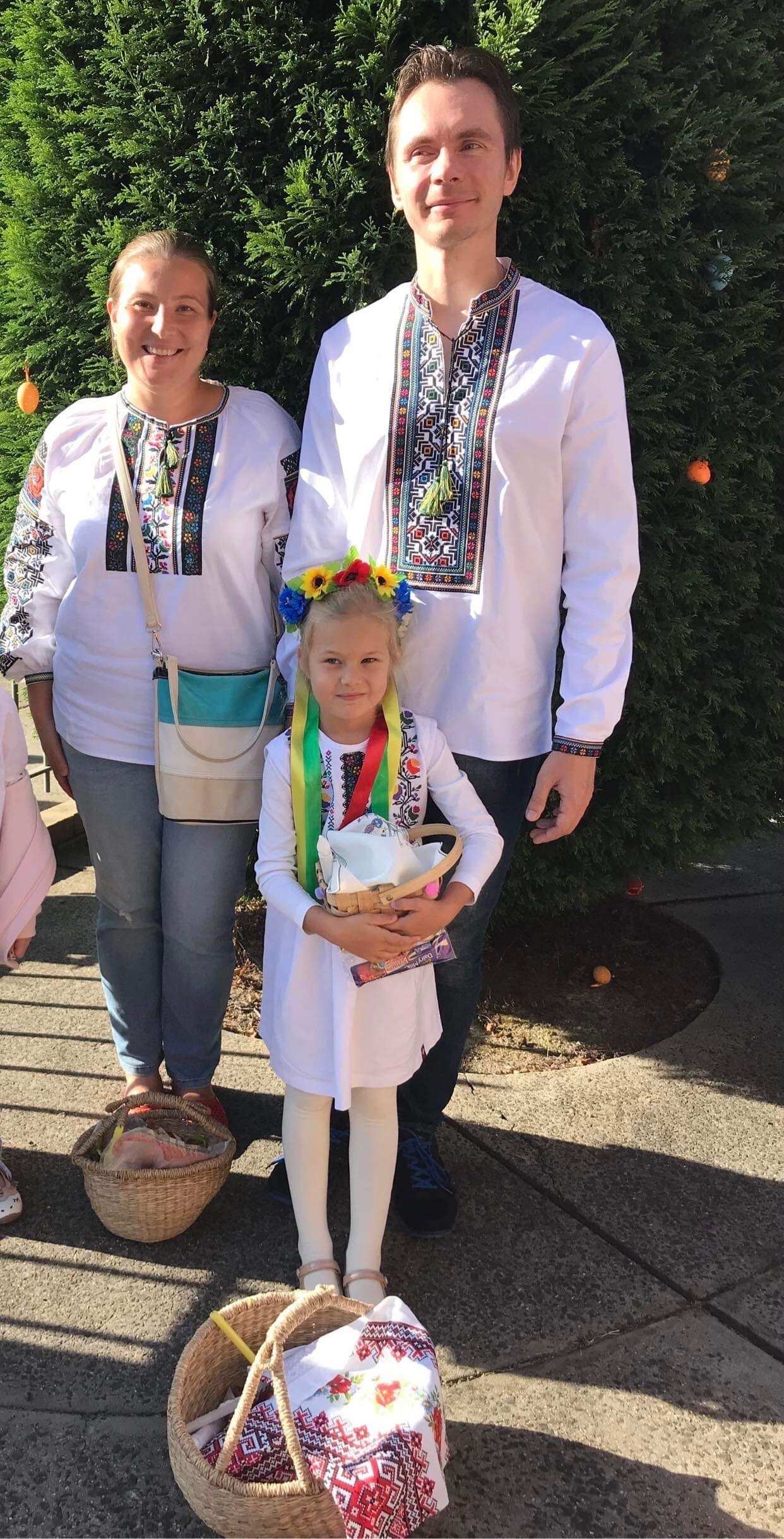 Ganna Ursulenko pictured with her husband Oleksandr in Sydney.