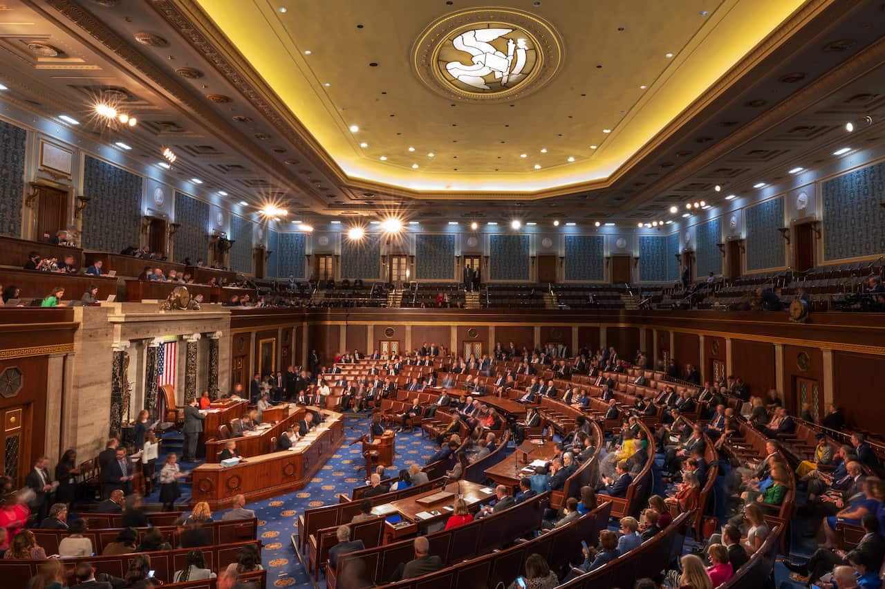 People seated in the US House of Representatives.