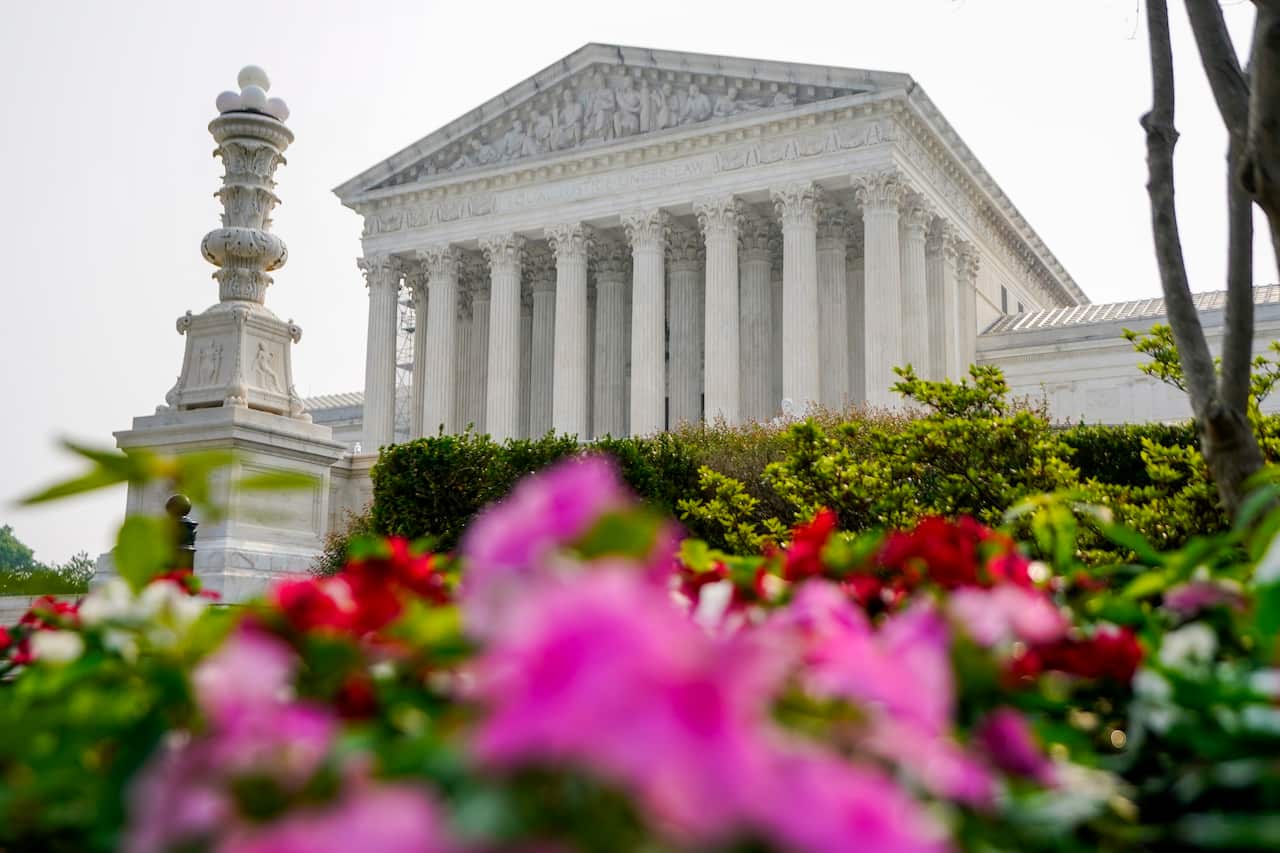 The exterior of the US Supreme Court.