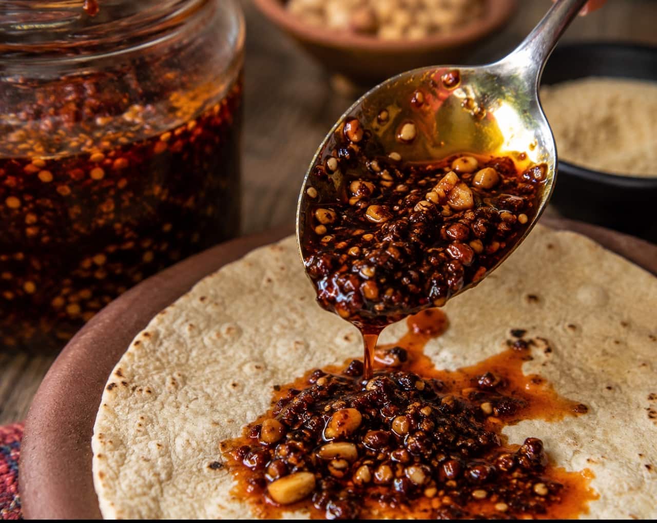 Maiz y Cacao's salsa macha