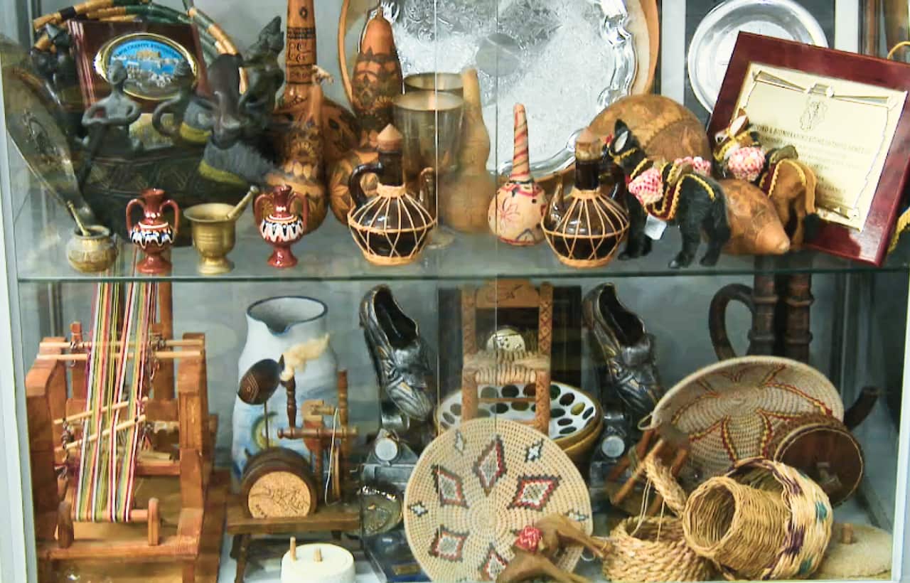 Traditional statues and figurines on display 