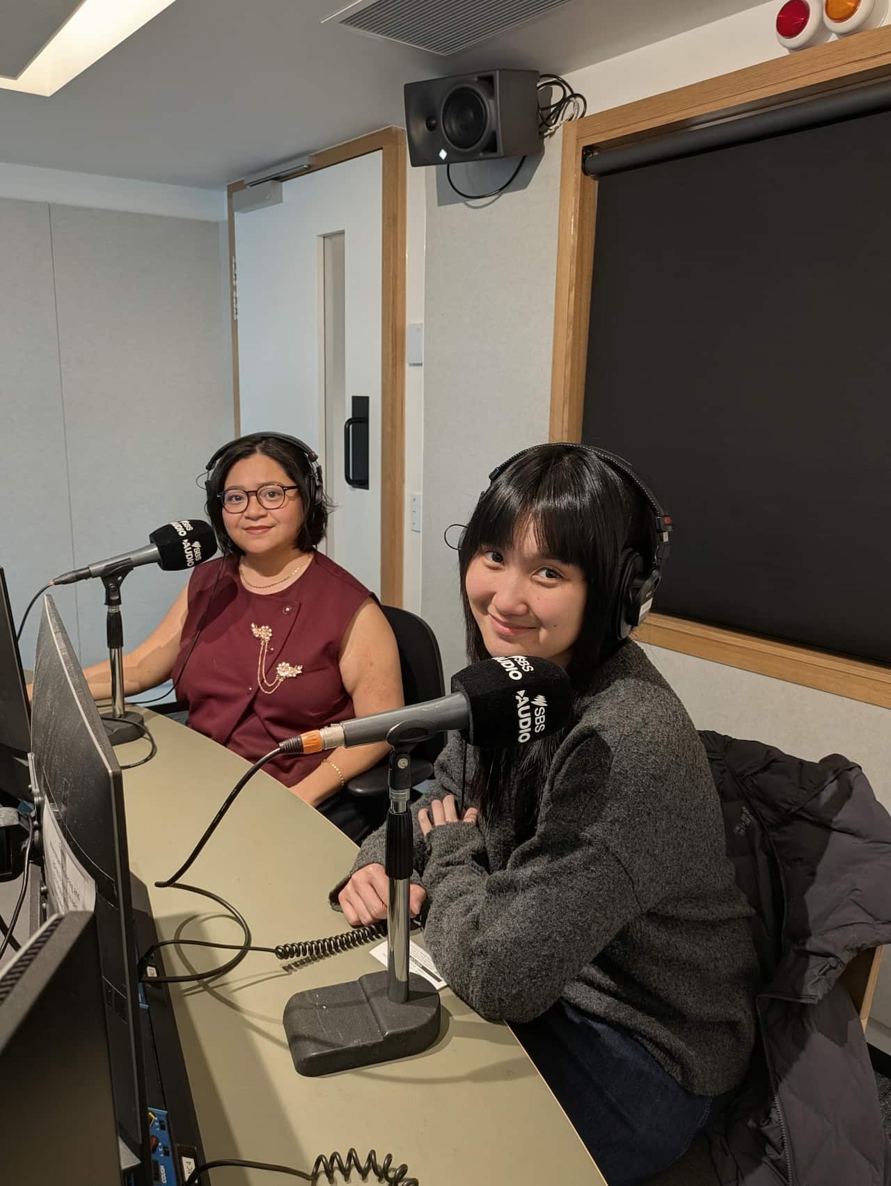 L - R: Addin Sugarda and Aisyah Kirana at the SBS studio in Melbourne.