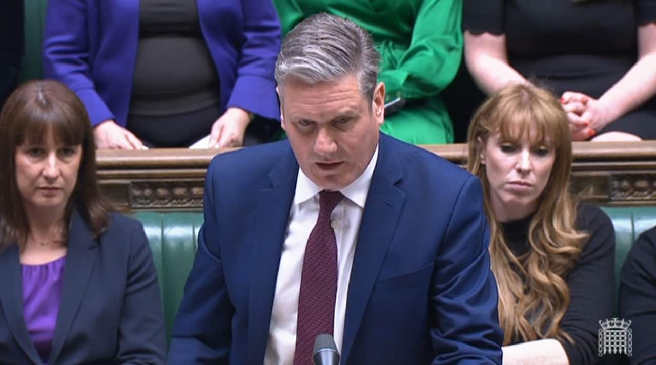 UK Labour leader Sir Keir Starmer responds to Prime Minister Boris Johnson's statement to the House of Commons, London