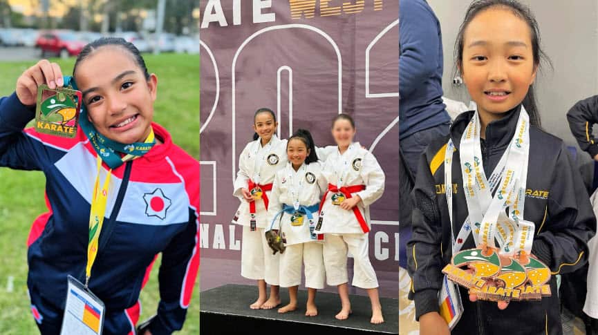 Both Julianna Billones (left) and Quiana Zulueta (right) have been amassing medals since joining local and national karate competitions.