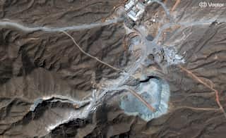 A satellite image of tunnel construction.