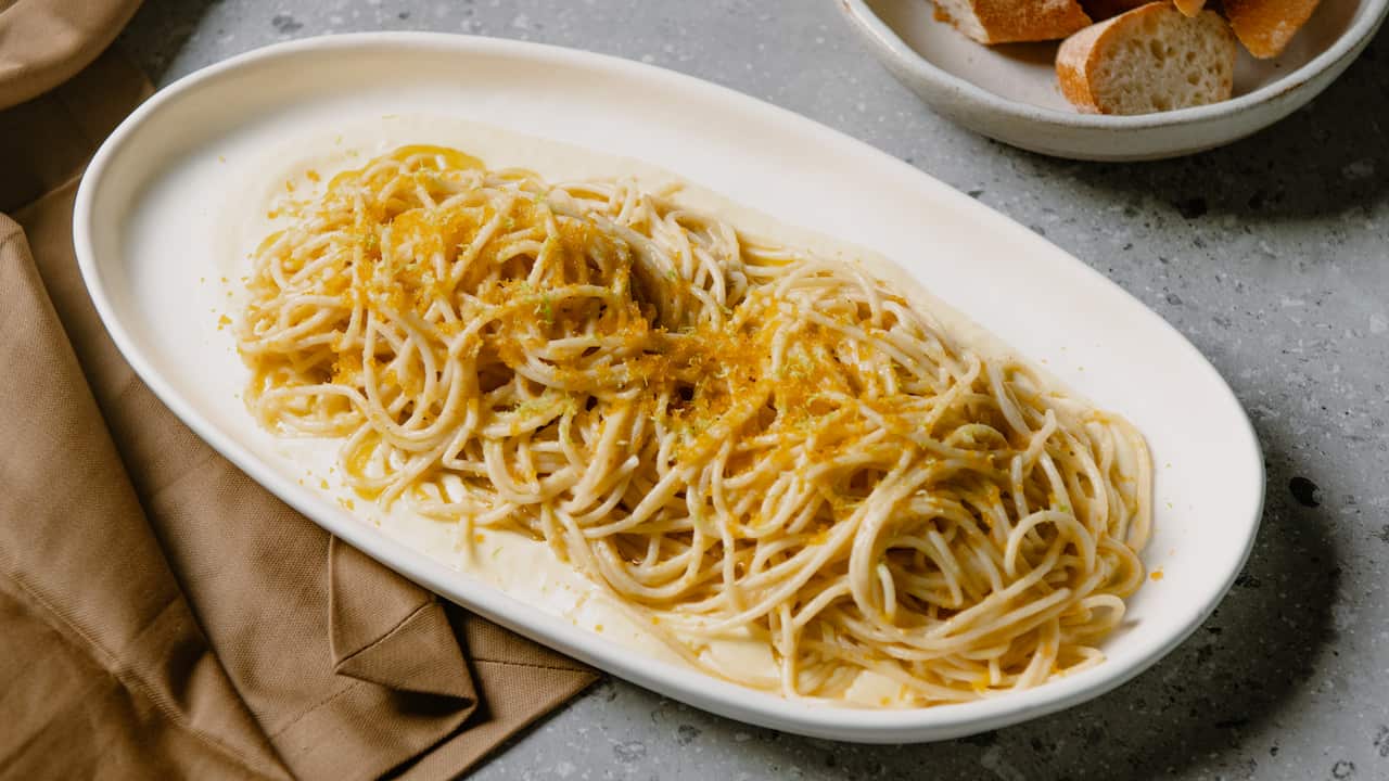 Spaghetti bottarga and pecorino