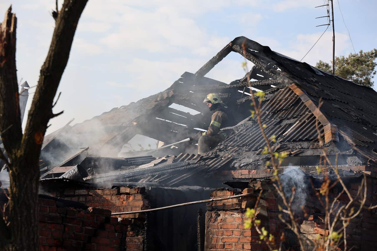 Russian drone destroys house in Kharkiv