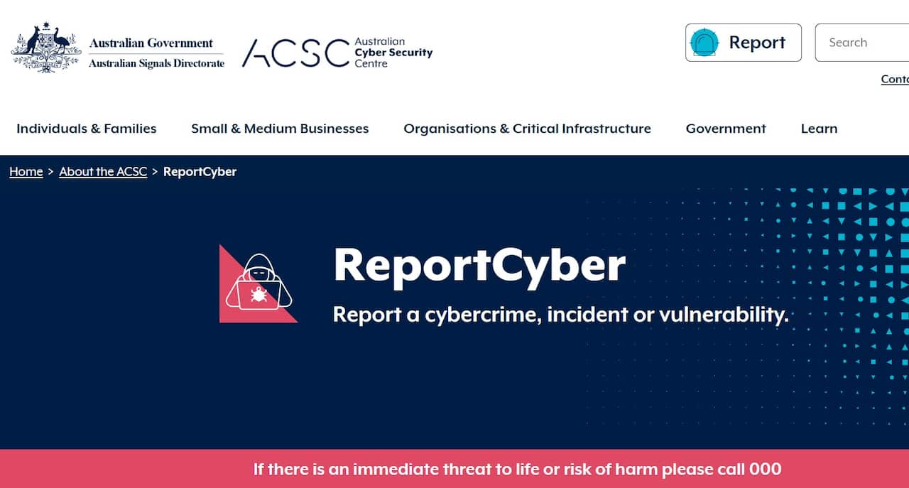 網上罪案舉報網頁ReportCyber。