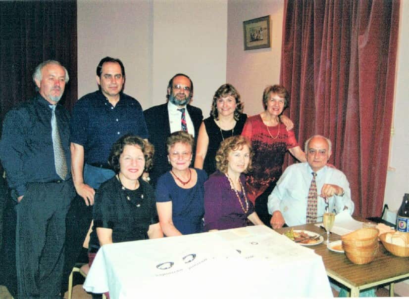 Members of the Administrative Committee at Taverna Night at EEAMA on December 3, 2000.