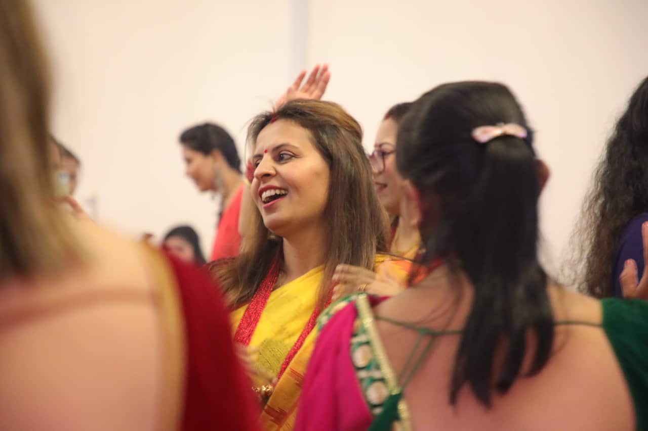 Attendees were seen dancing to Teej songs at the Teej celebration event in Sydney.