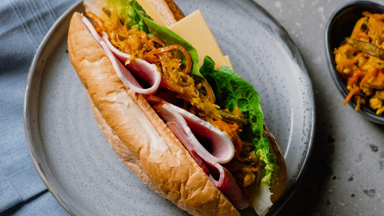 Ham and achard Sandwich