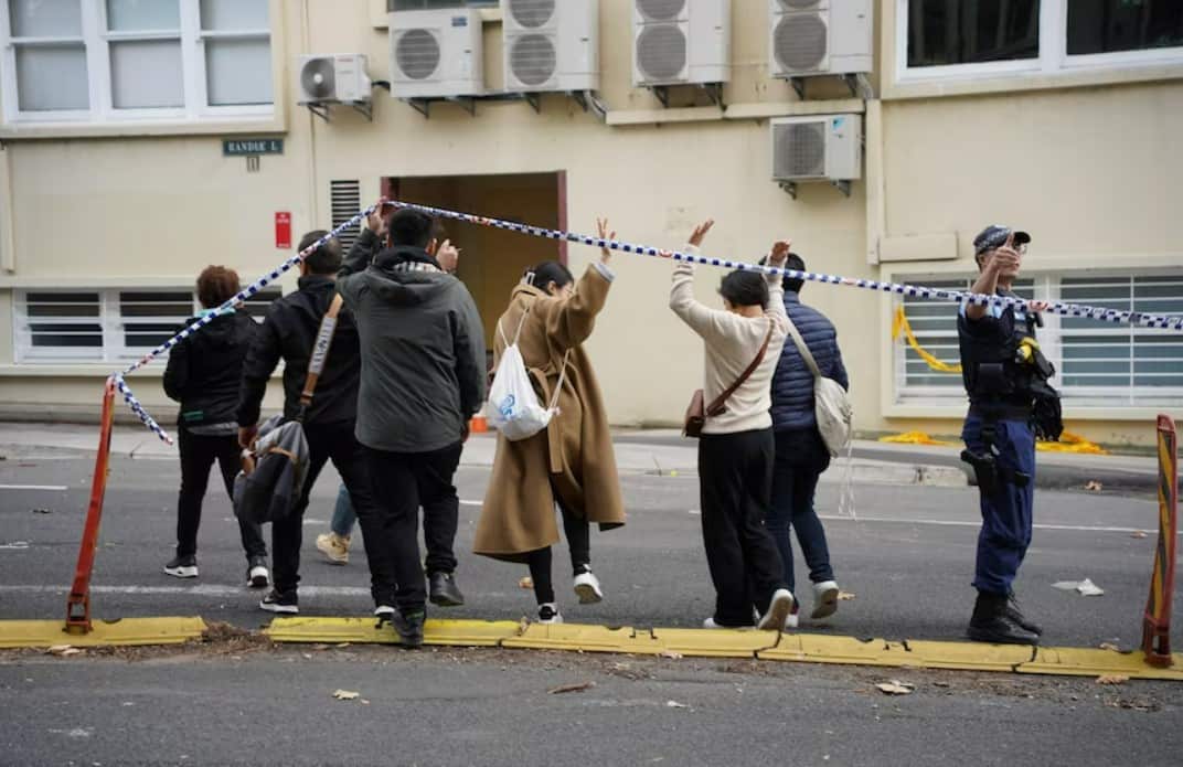 Residents were allowed to return home briefly on Sunday to gather essentials..jpg